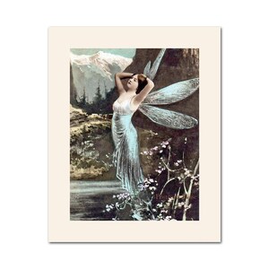 Art Nouveau Dragonfly Fairy Lady Vintage Image Poster Giclee Print