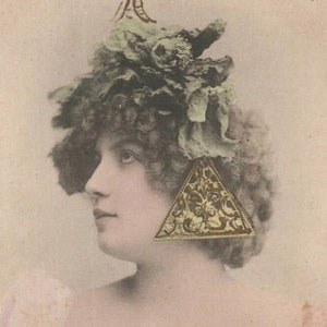 Art Nouveau Actress Original Antique Photo Postcard