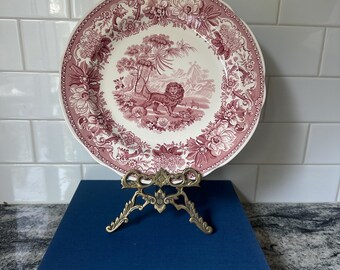 Vintage Spode Aesop’s Fables Pink Salad Plate | English Transferware | Copeland Spode | Cottage & Grandmillennial Deco