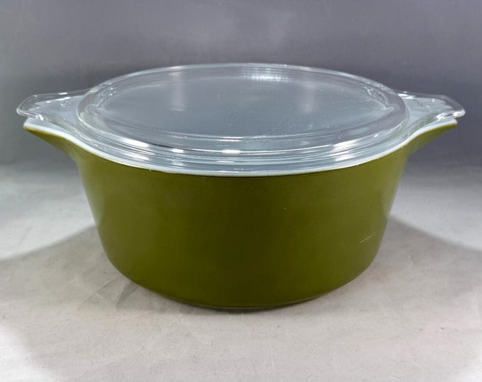 Vintage 1970s Pyrex Avocado Green Bowl: 2.5 Quart Casserole Dish With ...