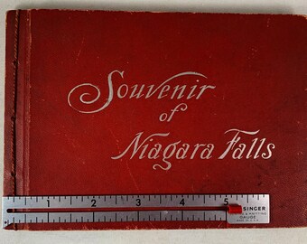 Antique Souvenir Photo Book--Niagara Falls 1896--with Travel Info