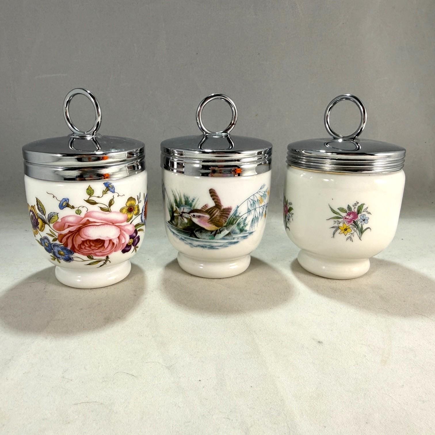  Worcester 陶器　ポーチドエッグ Vintage Royal Worcester porcelain egg coddler with screw on lid