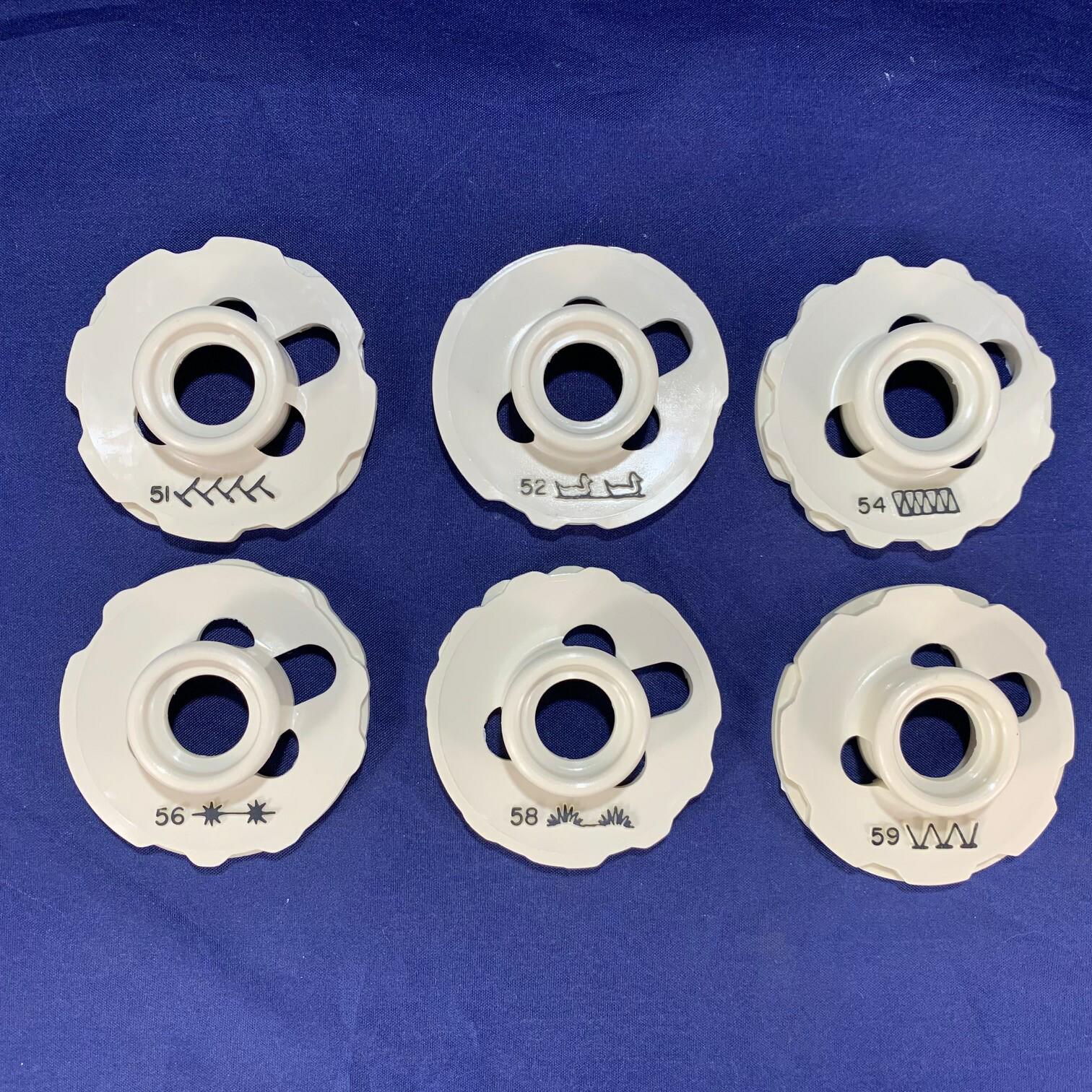 6 Singer White Top Hat Flexi-Stitch Discs Type C for Decorative Stitching