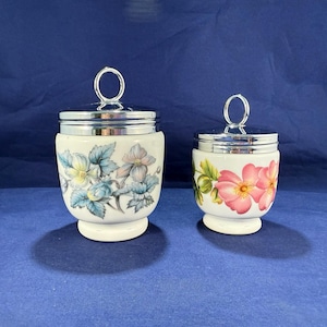 CHOICE of Vintage Royal Worcester Porcelain Egg Coddlers--King Size Woodland, Standard Size Pershore