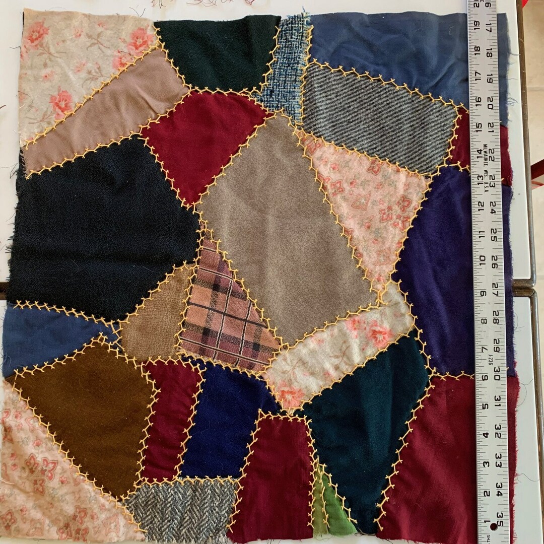 Vintage Hand Sewn Crazy Quilt Blockssold by the Block Etsy