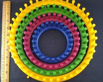 Set of 4 Circle Knitting Looms--Four Sizes