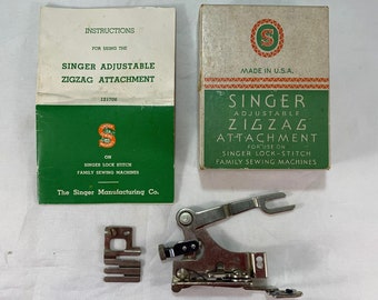 Vintage Singer ZigZag Sewing Machine Attachment #121706 with Instruction Book and Original Box