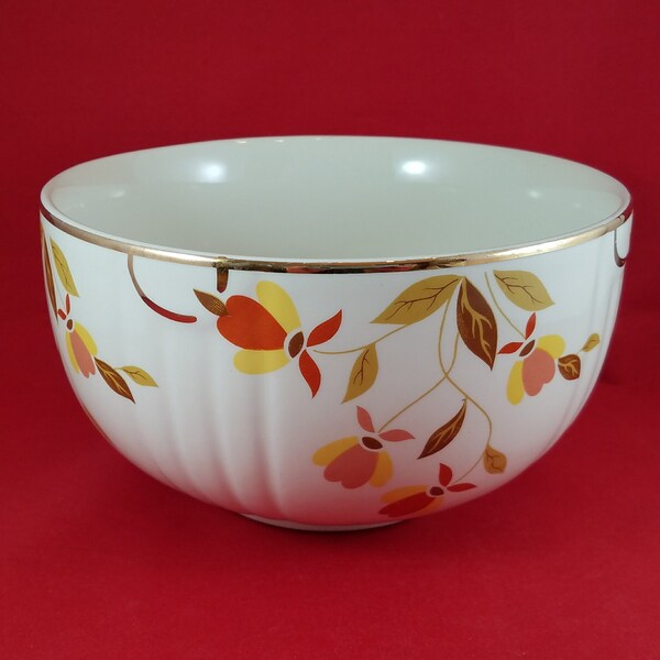 Hall China Autumn Leaf Jewel Tea 6" Rayed Bowl Gold Trim NEAR MINT