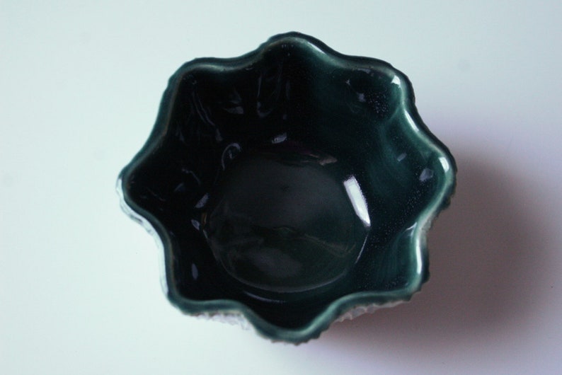Gift Jewel Toned Pottery Organic Pottery-Christmas Jewelry Dish Ceramic Flower Handmade Bowl Unique Wedding Gift Small Serving Dish