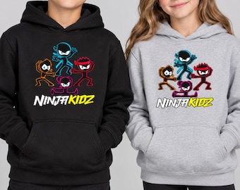 Camiseta Ninja Kidz Infantil, Camiseta Ninja Kidz TV, Moletom com Capuz Ninja Squad, Presente para Fãs do YouTube, Moletom Ninja Tamanho Grande