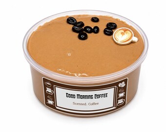 Good Morning Coffee Fluffy Glossy Slime 8 oz ( Coffee Scented)