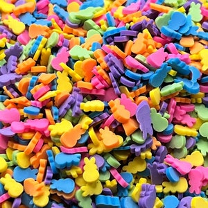 10g bag * Fake Clay Bunny Sprinkles, Fake Bunny, Easter Flat Back, Easter Funfetti, Fake Sprinkle, Fake Candy, Easter Candy, Peeps Bunny