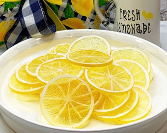 Fake Lemon Slice ** Artificial Lemon Slice, Lemon Fruit Slices, Lemon Fruit Wedge, Lemon Cabochons, Fruit Decoden, Lemon Wedge *2