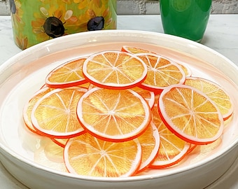 Fake Orange Slice ** Artificial Orange Slice, Orange Fruit Slices, Orange Fruit Wedge, Orange Cabochons, Fruit Decoden, Orange Wedge *2