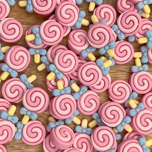 Set of 3 * Fake Lollipop, Fake Lollipop Cabochon, Miniature Ice Cream, Fake Food, Fake Bake, Fake Candy, Summer Candy, Flatback