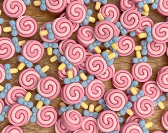 Set of 3 * Fake Lollipop, Fake Lollipop Cabochon, Miniature Ice Cream, Fake Food, Fake Bake, Fake Candy, Summer Candy, Flatback