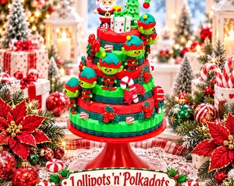 Fake Christmas Mini Elf Cake ** Elves, Santa, Trees, Mini Tree, Christmas Fun, Fake Sweet, Christmas Flowers, Fake Gourmet Treat