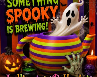 3D Teapot Halloween # Faux Teapot, Spooky Teapot, Scary Hands, Crawly Ivy, Teapot, I'm A Little TeaPot, Cocoa, Chocolate Drink