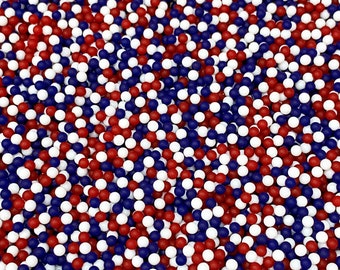 10g bag * 4th of July Fake Nonpareil Acrylic Faux Beads, Memorial Day, Independence Day, Patriotic, Fake Bake, Faux Bake, Sprinkles
