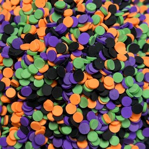 Halloween Round Clay Sprinkles ** Halloween Confetti, Spooky Sprinkles, Orange, Green, Black, Purple, Foam Clay, Halloween Sprinkles 10g