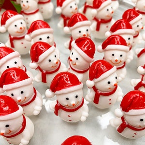 Fake Christmas Snowmen 3D - Resin, Hair Bow, Fake Sprinkle, Fake Food, Decoden, Christmas Cabochons, Snowman Cabochons, Beads