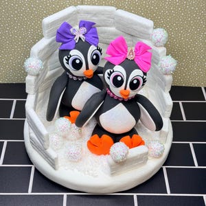 Igloo Fun # Penguin Fun, Air Dry Clay, Snowball, Best Friends, Glittery Mess, North Pole, Igloo Bricks, Fake Igloo, Fake Penguin