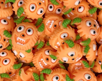 Faux Monster * Orange Monster, Halloween Monster, Cabochon, Resin, Fake Food, Tiered Tray, Gifts, Party Favor, Fun Shower Favor, Food Prop