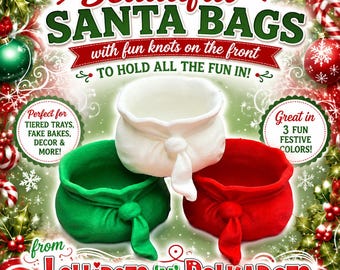3D Santa Bags with Knot Tie # Christmas Bags, North Pole, Santa Clause, Gift Giving