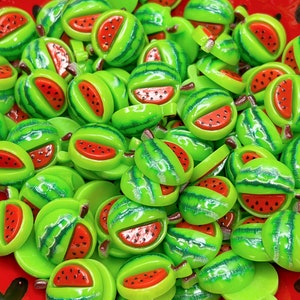 Set of 3 * Artificial Mini Watermelon Pieces, Plastic Watermelon Pieces Party Decor, Large Watermelon Fruit Slices, Fake Watermelon Slices