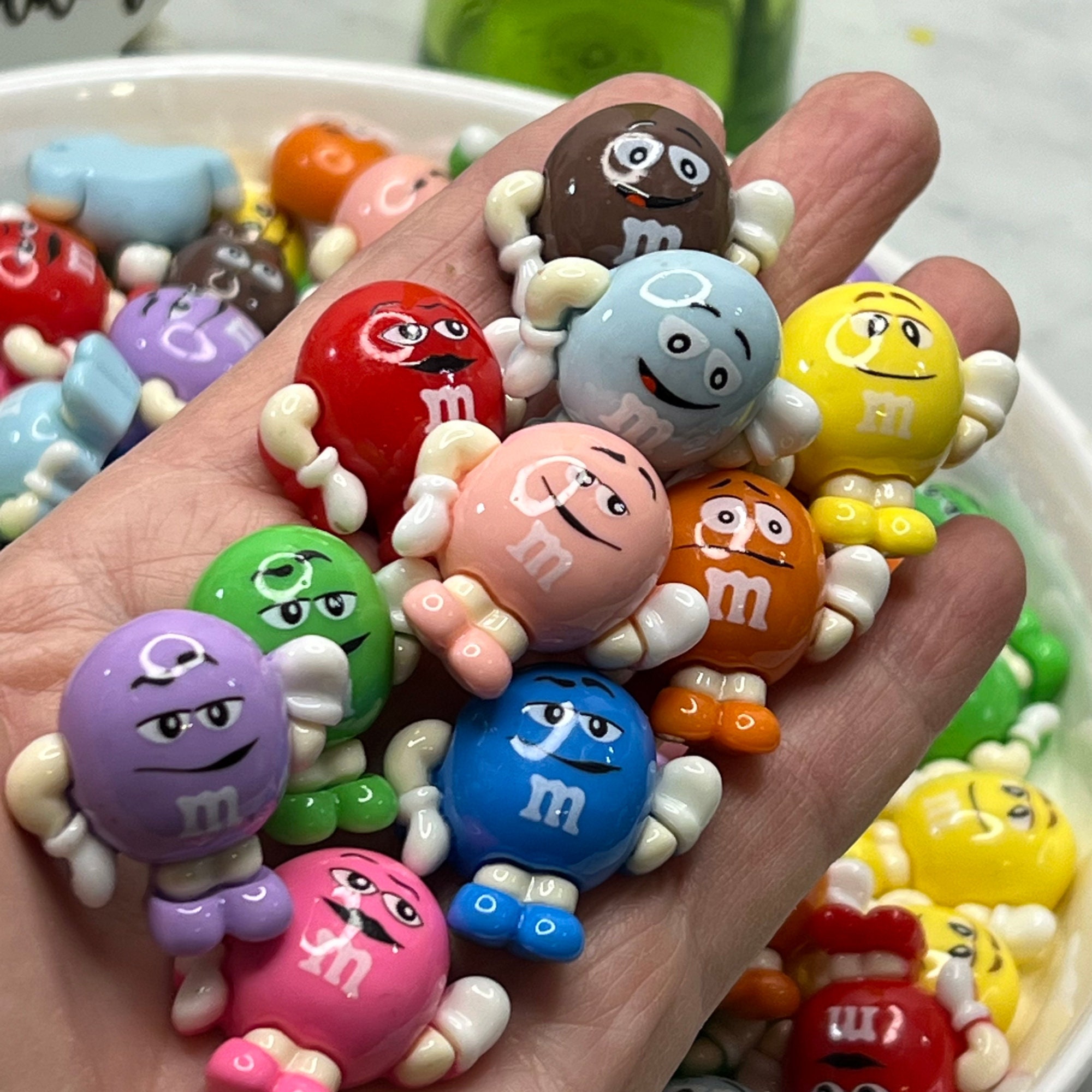 Faux M&M with full bodies (Choose individual colors), Fake Candy M and M Cabochon, Fake Food, Fake Bake, Fake Candy, Summer Candy, Flatback