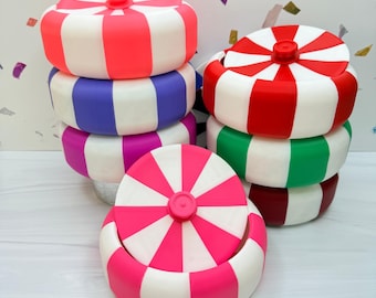 3D Peppermint Bowl *** Red White Peppermint, Green White Peppermint, Purple, Pink, North Pole, Christmas Candy, Christmas Peppermint