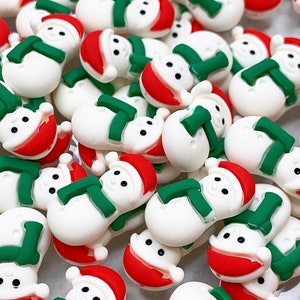 Fake Christmas Snowman - Resin, Flat Back, Flatback Charms, Christmas Flat Backs, Hair Bow, Fake Sprinkle, Fake Food, Decoden - 3