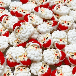 Fake Christmas Santa Face - Resin, Flat Back, Charms, Hair Bow, Fake Sprinkle, Faux Food - 3