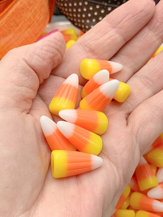 Candy Corn Fake Food Realistic Candies Charm Halloween Cabochons 10 pcs