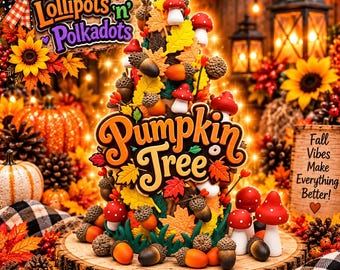 Fake Pumpkin Tree ** Fall Fun, Fake Sweet, Fall Cookies, Mini Pumpkins, Fake Gourmet Treat, Mushrooms, Acorns