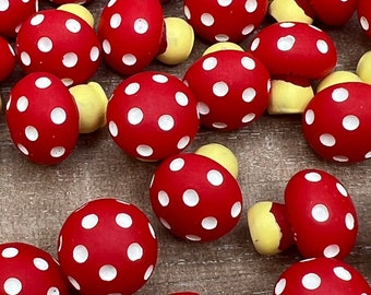 Set of 2 * Fake Mushroom, Mushroom Red White Spots, Fly Mushrooms, Cabochons, Realistic Mushrooms, Slime Supplies, Home Decor, Scrapbooking