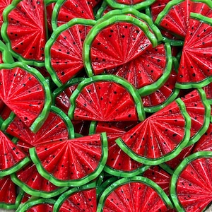 Fake Mini Watermelon ** Artificial Watermelon Fan, Faux Fruit, Wedge Slice, Plastic Watermelon, Fruit Slice, Watermelon Decor, Picnic Decor
