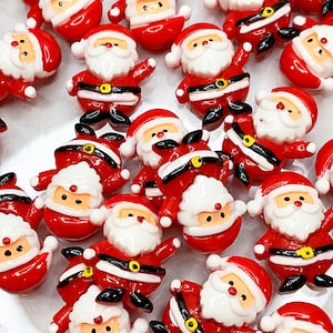 Fake Christmas Santa - Resin, Flat Back, Hair Bow, Faux Sprinkle, Fake Food - 3