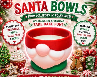 3D Santa Bowl with Beard # Christmas Bags, North Pole, Santa Clause Beard, Gift Giving