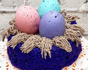 Fake Spring Birds Nest * Fake Easter Birds Nest, Fake Bird Eggs, Fake Food, Tiered Tray, Gift, Food Prop, Home Decor, Photo Prop, Fake Egg