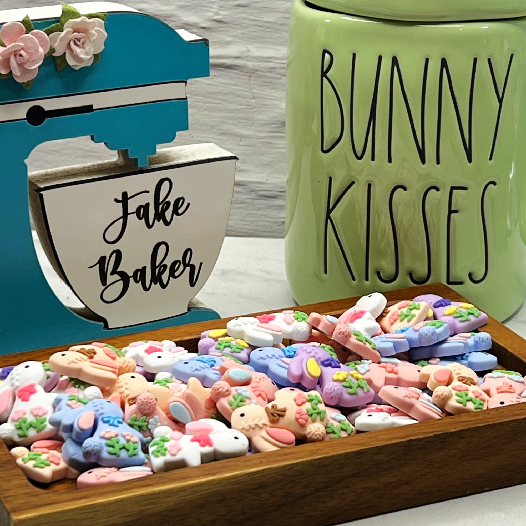 Set of 5 * Fake Easter Bunny, Fake Bunny, Fake Rabbit, Tiered Tray ...