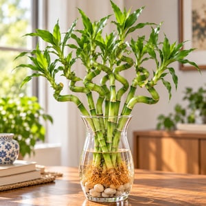 12-14 Inch Curly Lucky Bamboo–Indoor Feng Shui Good Luck Gift
