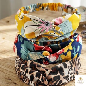 Boho Twist Pannband Dam | Vintage Blommigt Leopardtyg Håraccessoar