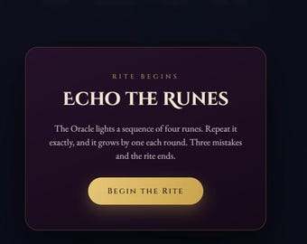 Echo of Runes Memory Game, HTML5 Browser Puzzle, Brain Training (Digital Download)