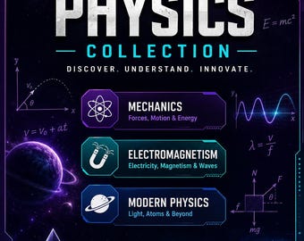 Printable Physics Worksheets Bundle: Algebra, Arithmetic, Geometry (PDF Download)