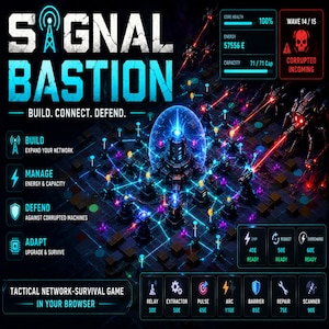 Signal Bastion – Taktisches Netzwerk-Survival-Browserspiel (HTML5) | Digitaler Download