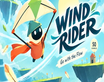 Wind Rider – An Airborne Adventure | 50-Stage HTML Platformer Game | Digital Download
