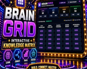 BRAIN GRID – Interactive Knowledge Matrix | Customizable HTML5 Game Show Quiz