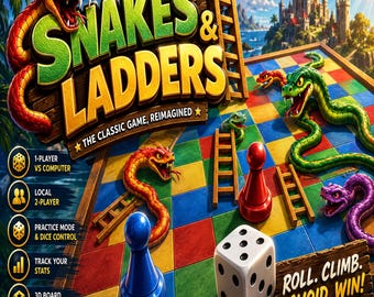 Snakes & Ladders – 3D HTML5 Browser Game, Classic Board Game