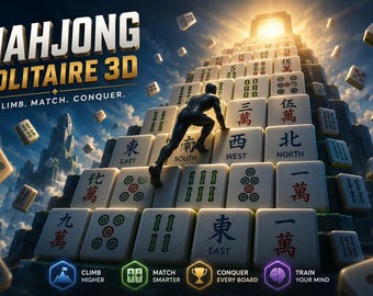 Mahjong Solitaire 3D – HTML5 Browser Game | 144-Tile Classic Mahjong Puzzle | Instant Digital Download
